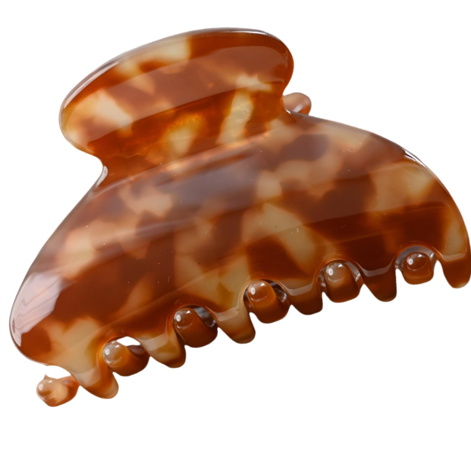 Prettyou Handmade Celluloid Acetate French Design Barrettes Tortoise Shell Claws Hair Claw Luxury Fashion Accessories Hair Clip for Women (coffee)