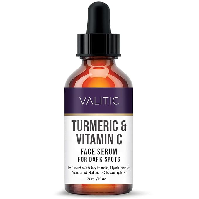VALITIC Vitamin C Serum for Face - Dark Spot Glowing Skin Radiance Booster, Brightening Face Serum, Skin Care with Niacinamide, Hyaluronic Acid, Collagen, Kojic Acid, Turmeric - 1 fl oz