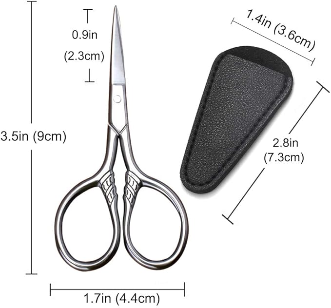 HITOPTY Small Precision Scissors, 3.5in Beauty Grooming Kit