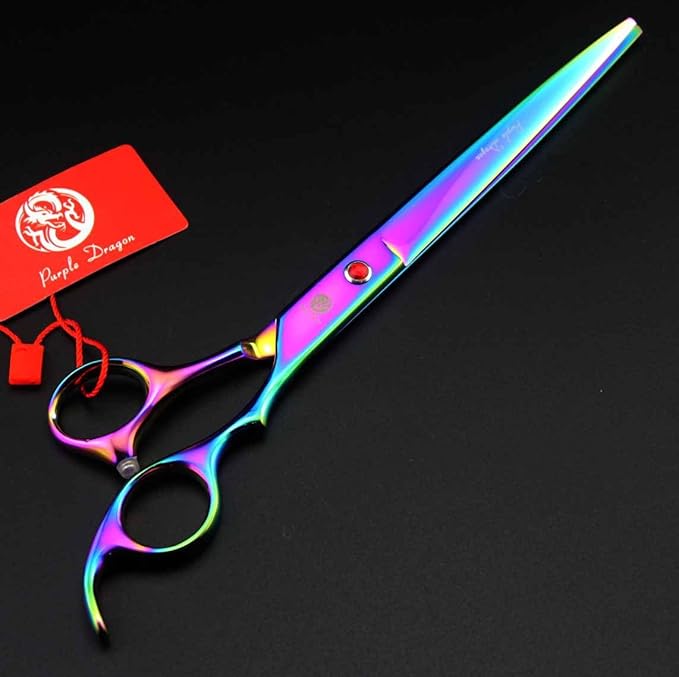 Purple Dragon 8 inch 3 in 1 Professional Pet Grooming Thinning(Rainbow)