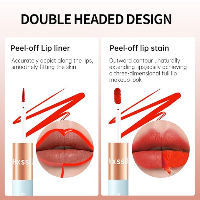 KXmzeG Matte Lip Liner Peel Off Lip Stain, Long Lasting Peel Off Lip Liner Stain, Peel-off Lip Gloss For All Skin Types, Transfer-proof Highly Pigmented Color Waterproof, (06#, Pack of 1)