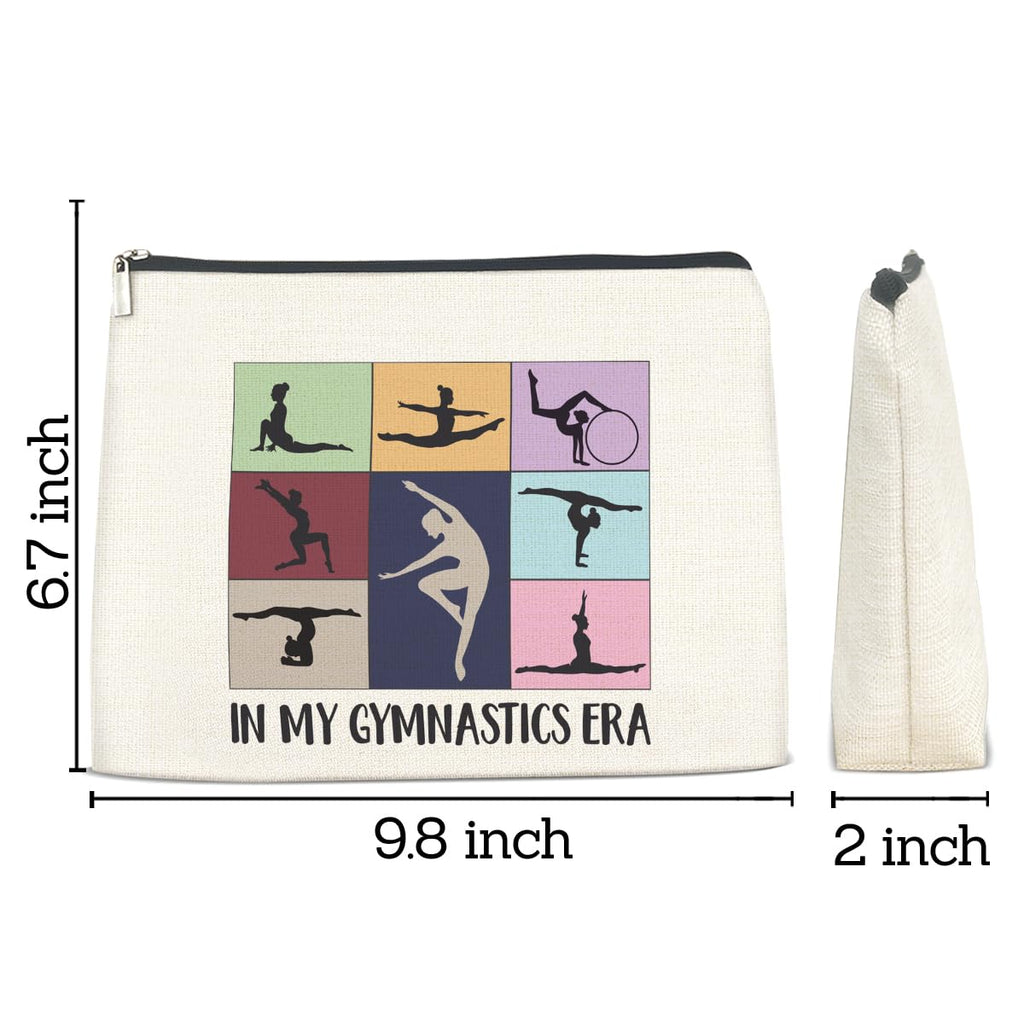 Gymnastics Gifts Makeup Bag, Gymnast Team Graduation Gift for Women Girls Thank You Appreciation Gifts for Gymnastics Coach Friend Coworker Gymnastic Stuff Accessories Cosmetic Travel Bag for Purse