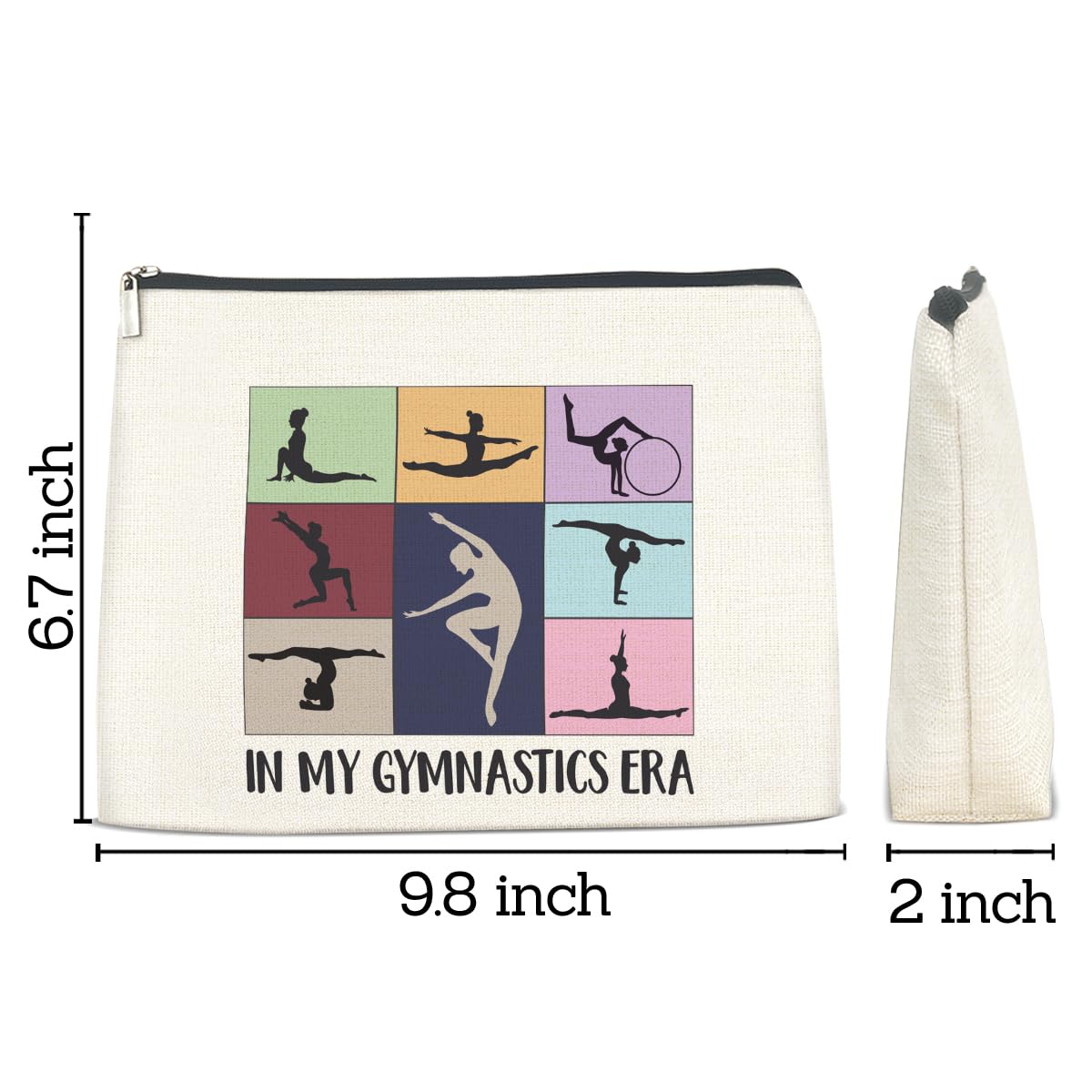 Gymnastics Gifts Makeup Bag, Gymnast Team Graduation Gift for Women Girls Thank You Appreciation Gifts for Gymnastics Coach Friend Coworker Gymnastic Stuff Accessories Cosmetic Travel Bag for Purse