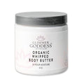 GLIMMER GODDESS Organic Whipped Body Butter for Women - Moisturizer Cream with Shea & Cocoa Butter, Almonds & Coconut Oil - Peach Belini, 8oz