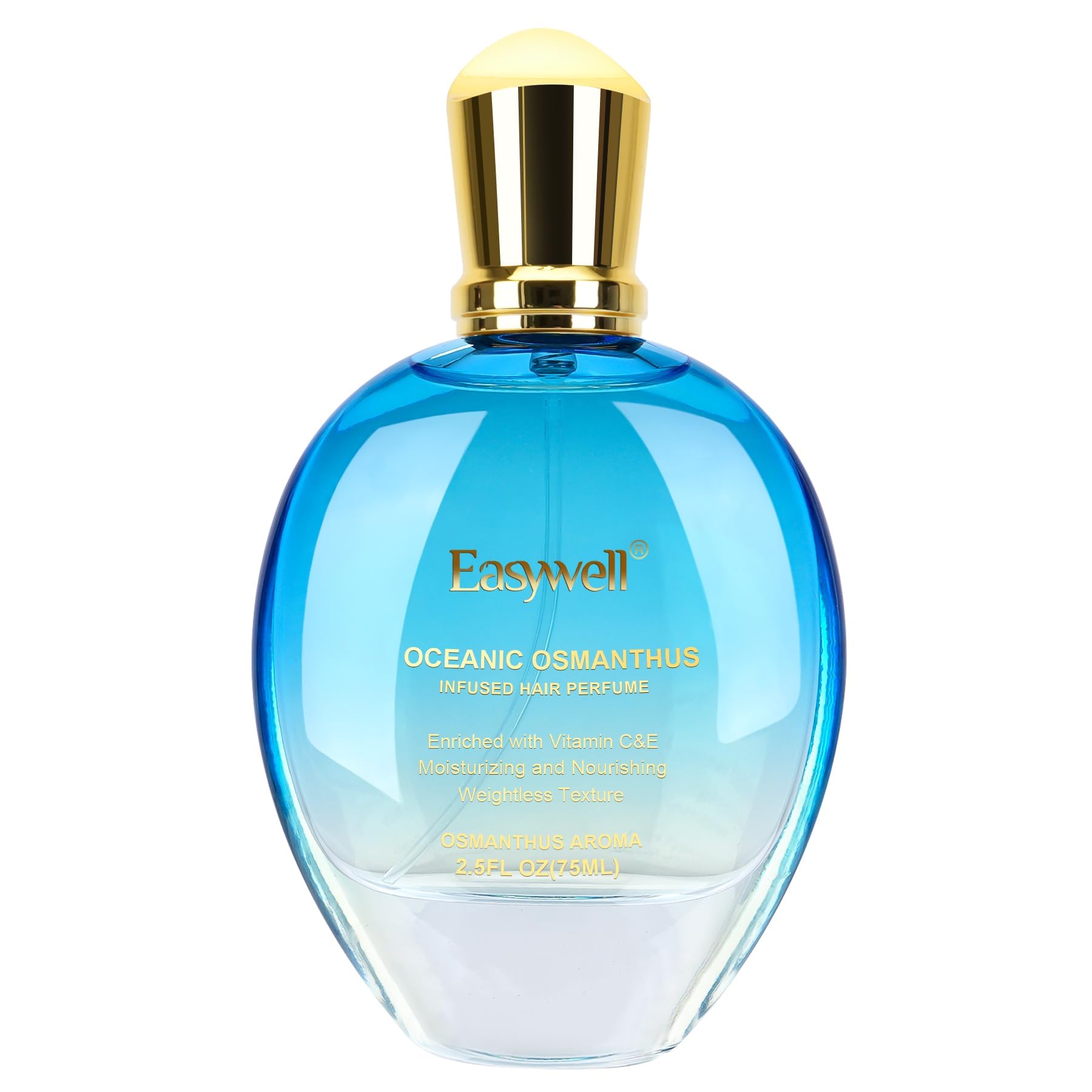 EASYWELL Hair Perfume for Women, Christmas Gift Birthday Gifts for Mom and girls, Leave In Conditioner Spray with Vitamin B5, Hair Care Fragrance, Hair Oil Mist, Oceanic Osmanthus, 2.5 fl oz