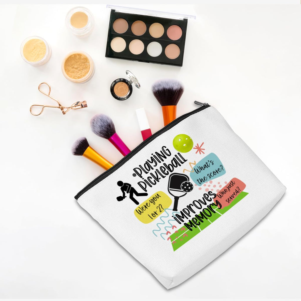 CQM Pickleball Gifts Funny Makeup Bag Pickleball Accessories Cosmetic Bag Pickleball Zipper Pouch Pickleball Lover Gifts for Women Lovers Player Coaches Grandma Mom Christmas Birthday Gifts