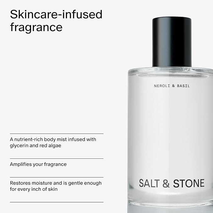 Salt & Stone Hair & Body Mist for Women & Men, Neroli & Basil 3.4 fl oz