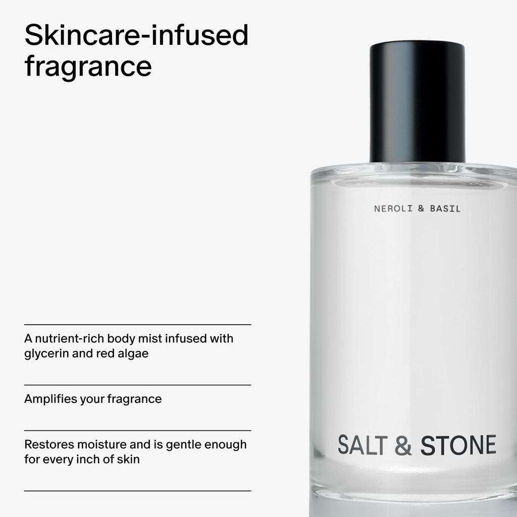 Salt & Stone Hair & Body Mist for Women & Men, Neroli & Basil 3.4 fl oz