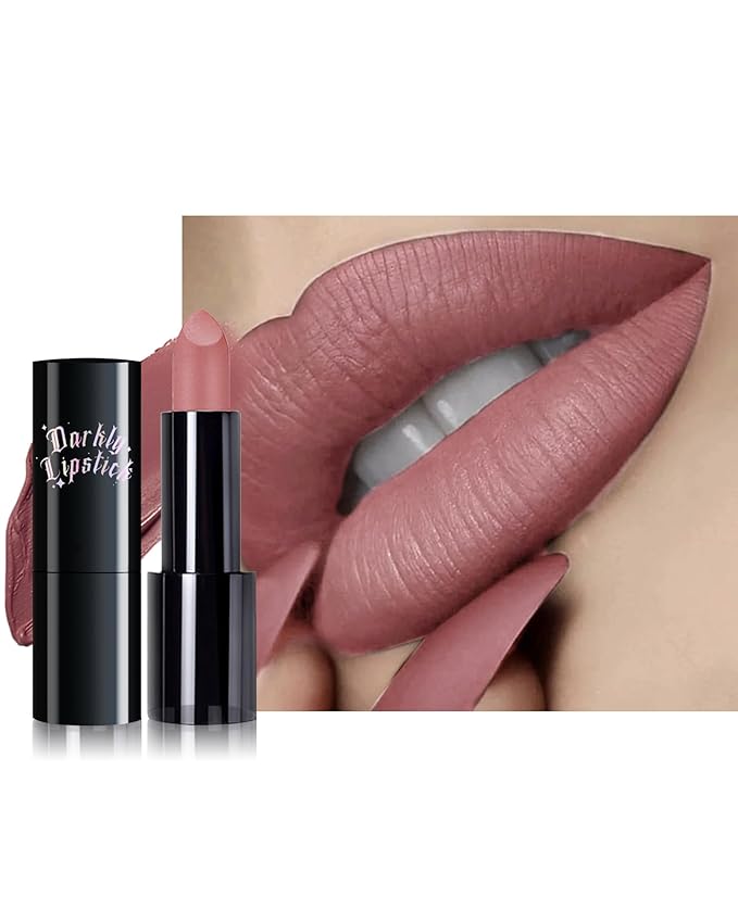 Caedelfly Velvet Matte Lipstick, Nude Pink Lipstick for Women-01