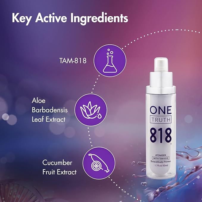 One Truth 818 Atomiser Spritz with TAM-818 | Telomerase Activation | Anti-Aging Face Mist