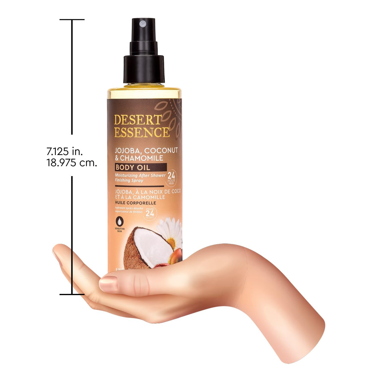Desert Essence Jojoba, Coconut & Chamomile Body Oil Spray, 8.28 fl oz