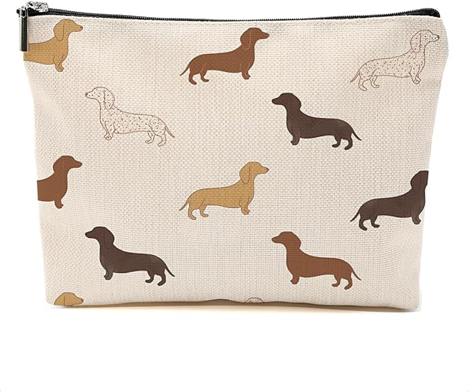 DHKG Dachshund Gifts Makeup Bag Weiner Dog Gifts for Women Girls Dog Lovers