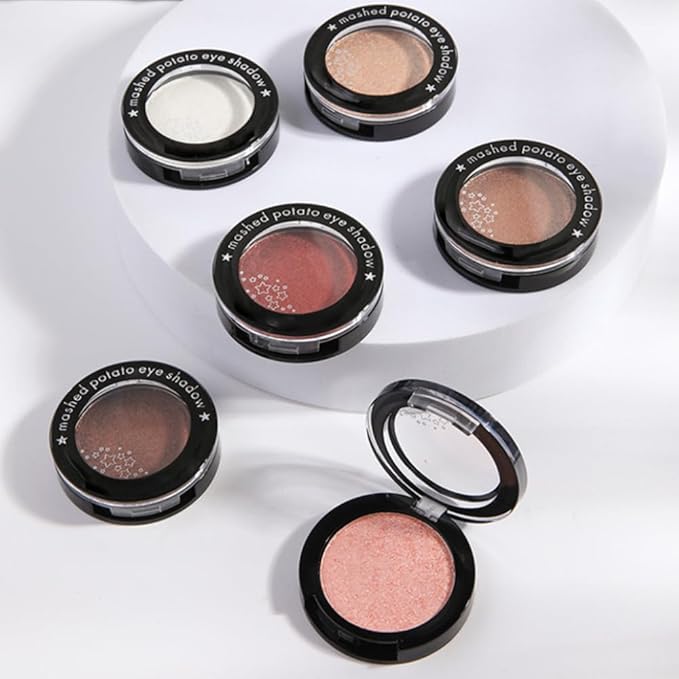 CAKAILA Monochrome Powder Eyeshadow Palette Makeup,Dark Brown Natural Neutral Single Shimmer Eye Shadow for Older Women,Buildable Sparkly Eye Finish,Long Lasting Naturing-Looking