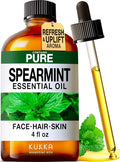 100% Pure Spearmint Oil - 4 Fl Oz Spearmint Essential Oil for Hair, Skin, Diffuser, Aromatherapy & DIY Soap Making Scent