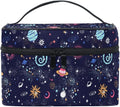 MNSRUU Makeup Bag, Space Galaxy Travel Makeup Organizer Bag Cosmetic Cases Toiletry Bags for Girl Women Ladies
