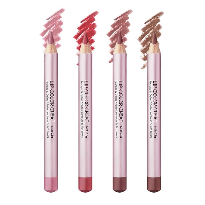 4 Colors Sculpting Matte Lip Liner Set,Mini High-Pigmented Long Lasting