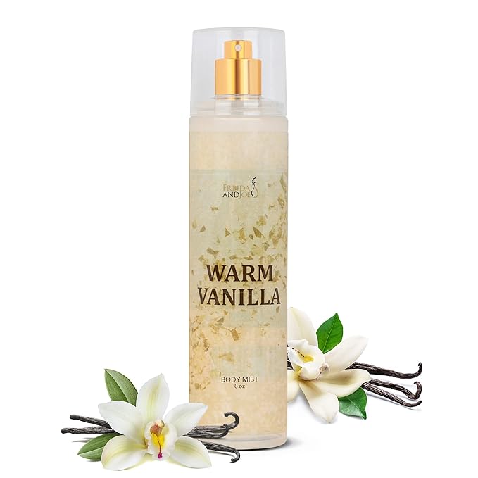 Freida and Joe Warm Vanilla Unisex, Womens Perfume Fragrance Body Mist & Sprays, Women's Fruity Luxury Scented Gifts & Presents, 8 oz Fine Mist Spray Bottle (Warm Vanilla) – Mother's Day Gift for Mom