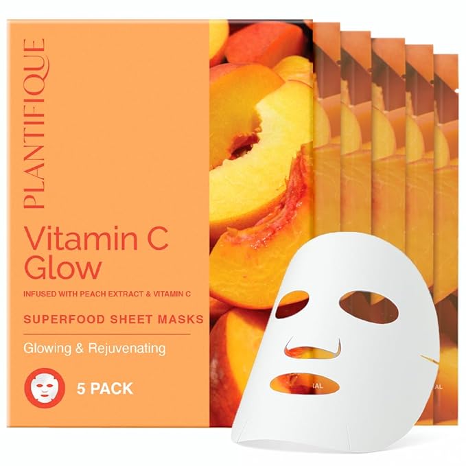 PLANTIFIQUE Korean Sheet Mask, 5 Pack - Glowing & Rejuvenating