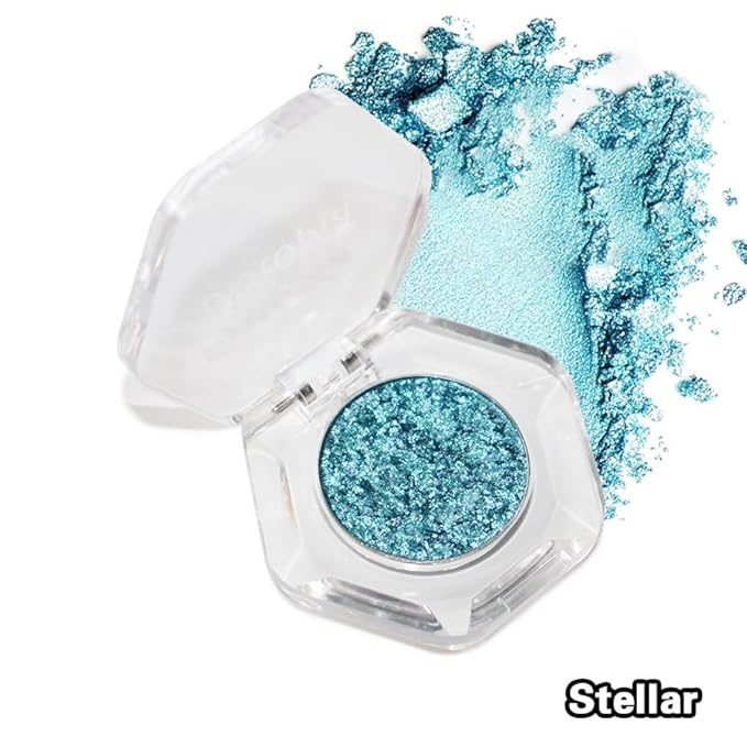 Bistopia Holographic Glitter Single Eyeshadow, Pearlescent Shimmer Metallic Cream Powder Eye Makeup, Blendable Long Lasting Waterproof, Multi-Use Face Highlighter, 2g (Stellar)