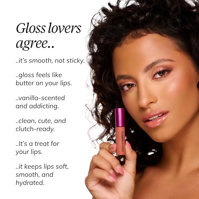 Haute Minute Makeup Mini Clutch Couture Lip Shine Gloss, Non-Sticky Lip Gloss, Vegan & Cruelty-free, High Shine Finish & Moisturizing - Bougie