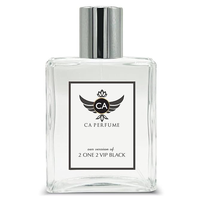 CA Perfume Impression of 2 One 2 Vip Black For Men Long Lasting Cologne Eau de Parfum Spray Bottle 3.4 Fl Oz/100ml