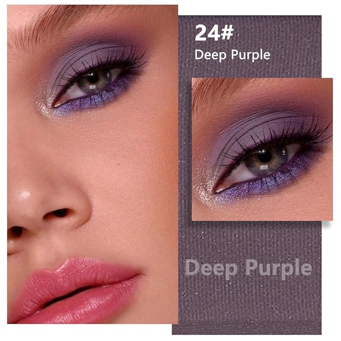 evpct Dark Brandied Plum Matte Single Eye Shadow Palette Makeup for Older Women, Deep Mauve Plum Purple Natural Cream Eyeshadow Palette for Green Eyes, High Pigment Mini Monochrome Eyeshadow