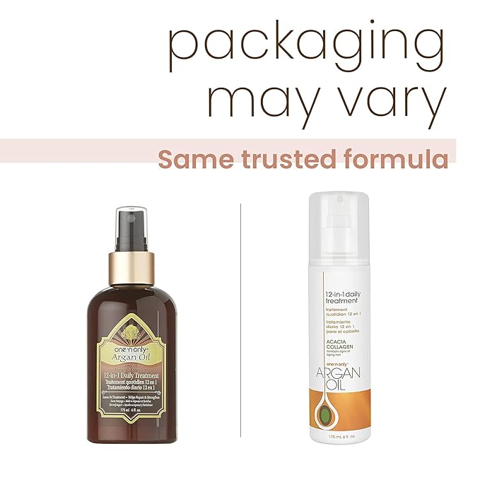 One 'N Only Argan Oil 12-in-1 Daily Treatment, Lightweight, Helps Control Frizz, Smooths, Detangles, Moisturizes, Strengthens and Adds Body to Dry, Damaged Hair, 6 Fl. Oz