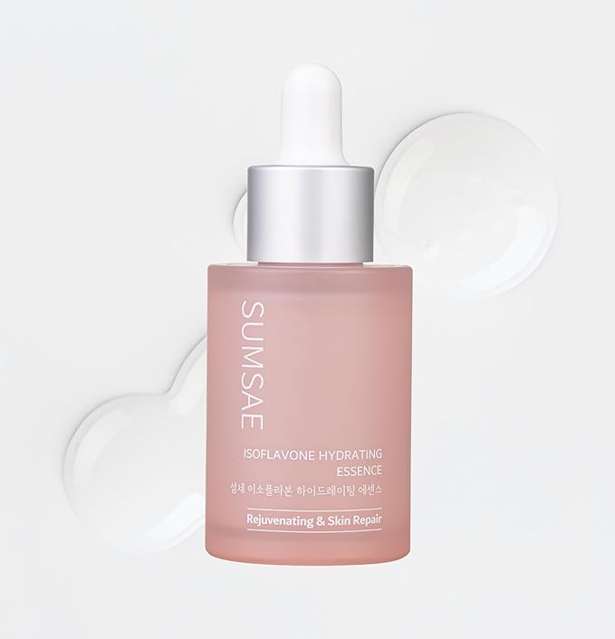 SUMSAE Isoflavone Hydrating Essence for Face - Deep Hydration, Skin Firming, 24hr Skin Barrier Support, Healthy Glow Korean Skin Care with Fermented Bean, 30ml/1.01 fl.oz