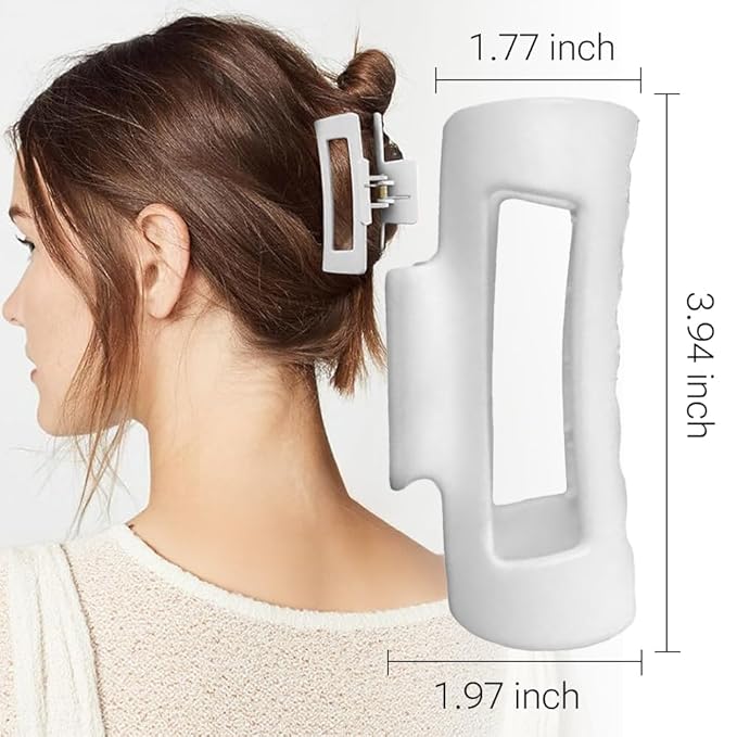 Silicone Hair Clips, Cloud Hair Pins for Women, 3.9 inch Soft Hair Claw Clip for Thick/Fine/Thin/Curly Hairstyle, Khaki 2 Pack