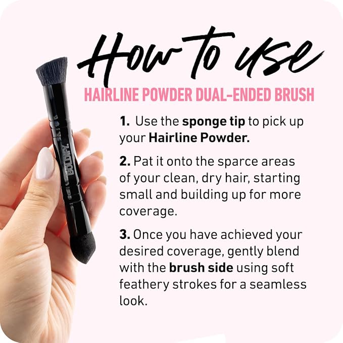 BOLDIFY Hairline Powder Brush, Root Touch Up Brush Applicator – Dual-Ended