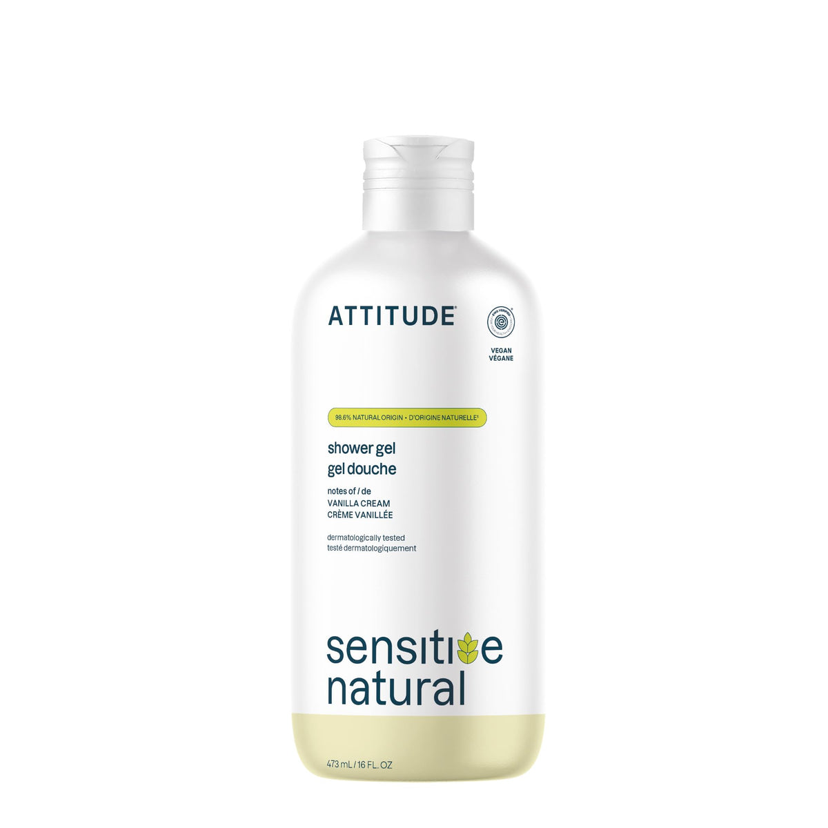 ATTITUDE Sensitive Skin Body & Face Wash, Unscented, 67.6 Fl Oz Refill