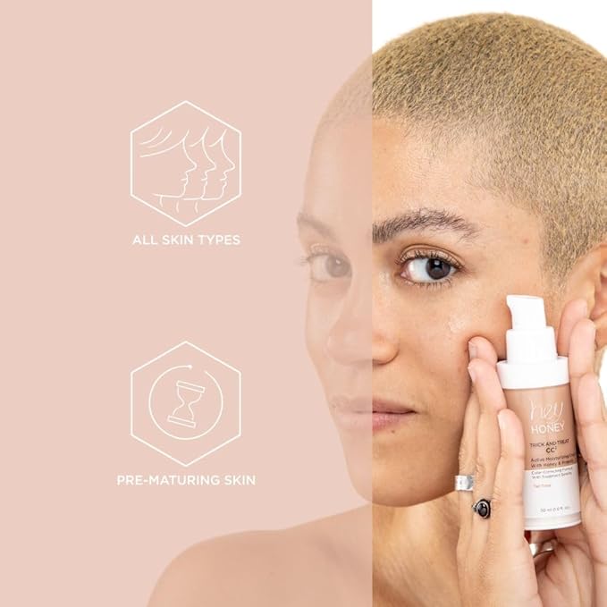 Hey Honey Trick and Treat CC Cream SPF 46 | Active Moisturizing Color Correcting Cream with Honey & Propolis | Best Cover For Skin Redness & Mature Skin | Cruelty-Free | 1 oz (Light-Medium)