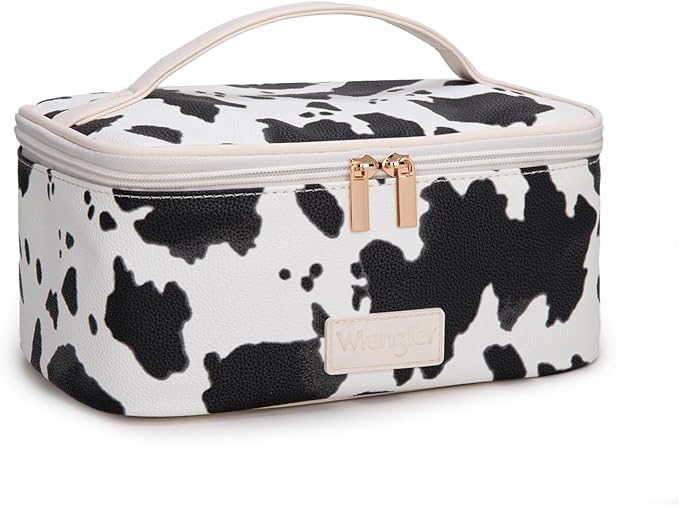 Wrangler Travel Makeup Bag 2pcs Set Cosmetic Bag with Makeup Brush Holder