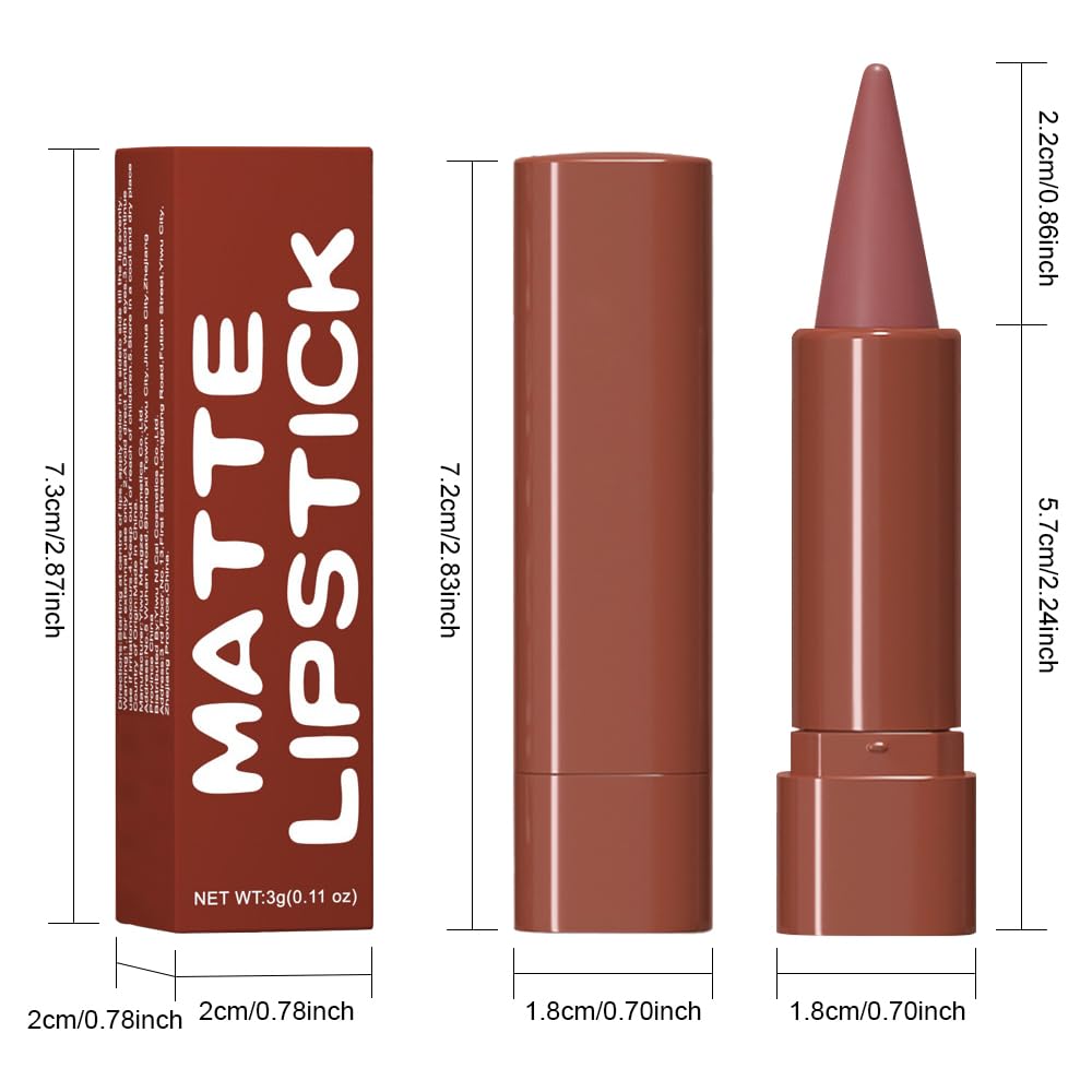 BINGBRUSH 6pcs Brown Lip Liners Set,Ombre 2-in-1 Lip Liners & Lipstick set