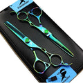 ROCOCO 6.0 Inch Hand Sharpened Hair Cutting Scissors Set with Case - Green