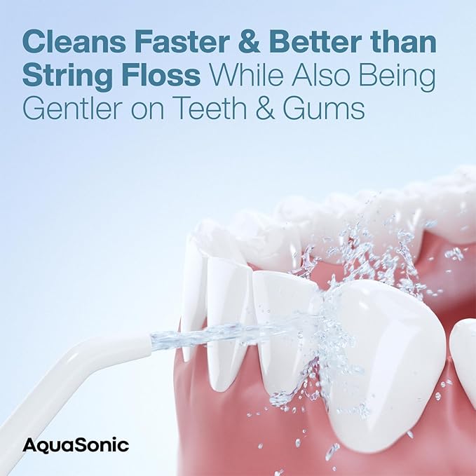 AquaSonic Aqua Flosser - Cordless Rechargeable Water Flosser for Teeth - Waterproof, Portable Oral Irrigator for Dental Cleaning with 5 Jet Tips – Braces Home Travel