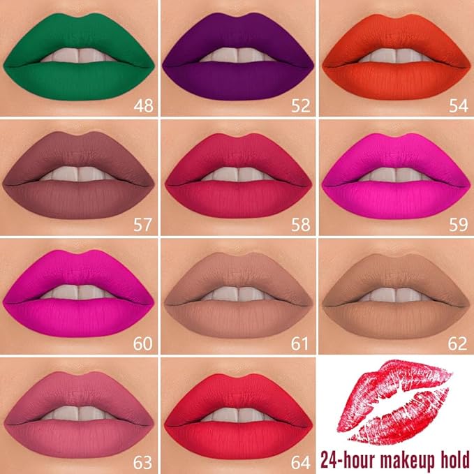 evpct 1Pcs Nuetral Nude Matte Lip Liner & Liquid Lipstick Stain Makeup Set for Women, Nude Lip Liner Stain Long Lasting Waterproof Smudge Proof, Cruelty Free Lip Stick Makeup 24 hours originales, 61
