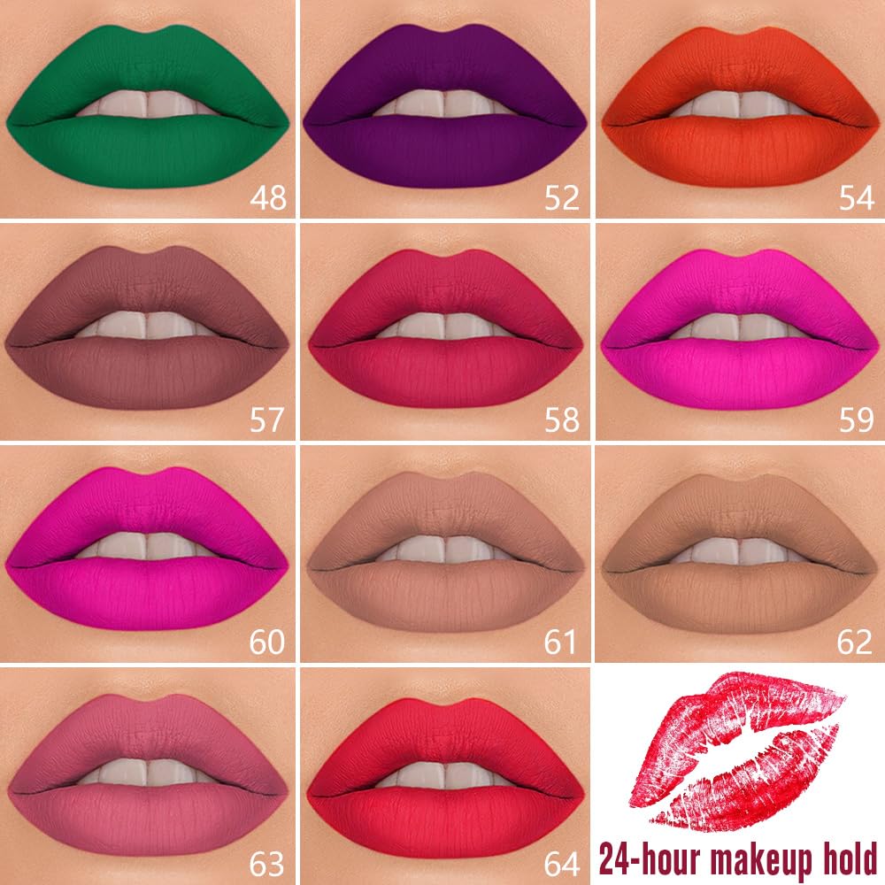 1Pcs 2 in 1 True Nude Matte Lip Liner and Liquid Lipstick Stain Makeup Set for women, True Nude Long Lasting Smudge Proof Lip Tint Matte Finish Lip Gloss for All-Day Color Hold Easy to Use 62#