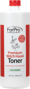 ForPro Witch Hazel Facial Toner, 32 Fl Oz – Cucumber Scent, Alcohol-Free with Aloe Vera & Glycerin, Pore Minimizing Hydrating Astringent for Sensitive Skin, Vegan & Cruelty-Free