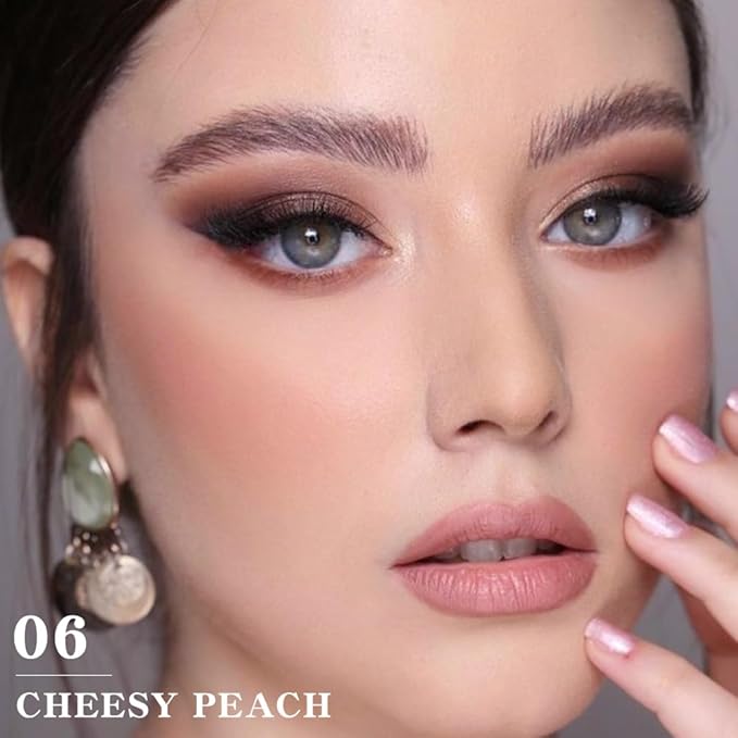 HHLTOH Matte Blush Powder for Cheeks, Cruelty Free Makeup – Long Lasting Natural Face Blusher Makeup, Lightweight Blendable Cheek Color Palette for Women All Skin Tones - #06 Nude Brown