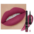 IATMOMOD 1Pcs 2 in 1 Rose Plum Matte Lip Liner and Liquid Lipstick Stain Makeup Set for women, Rose Long Lasting Smudge Proof Lip Tint Matte Finish Lip Gloss for All-Day Color Hold Easy to Use 28#