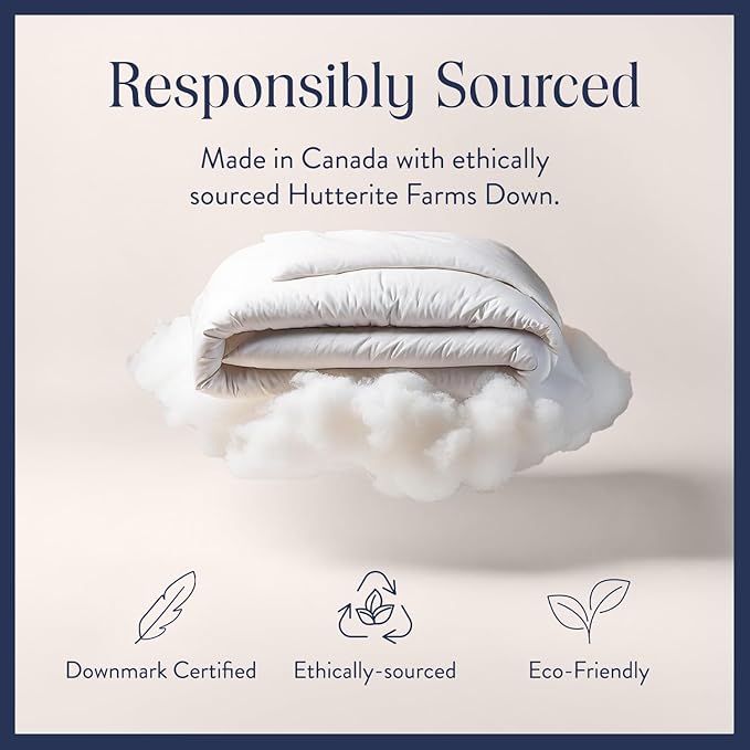Brooklinen All Season Luxury Down Comforter, 100% Natural Canadian Duck Down Duvet Insert - 700 Fill Power, 100% Cotton Shell, Baffle Box Construction, Twin/Twin XL Size Comforter