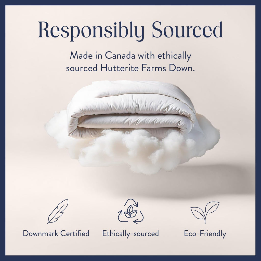 Brooklinen Ultra Warm Luxury Down Comforter, 100% Natural Canadian Duck Down Duvet Insert - 750 Fill Power, Baffle Box Construction, 100% Cotton Shell, Full/Queen Size Comforter
