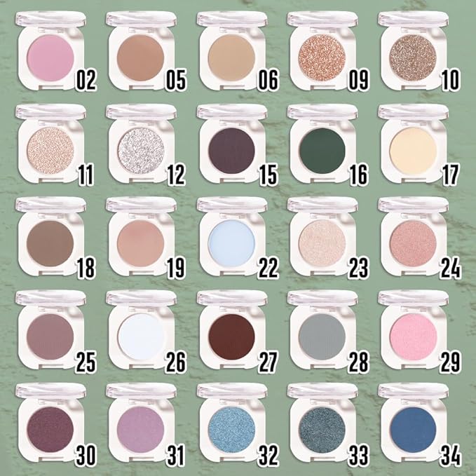 QIDSTERS Forest Green Matte Single Eyeshadow, Lightweight Blendable Mini Eye Shadow for Older Women, Monochrome Eyeshadow Palette Makeup Pigmented Waterproof, Vegan & Cruelty-Free, 16