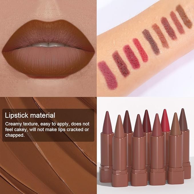 BINGBRUSH Lip Liner Pencil Set, Matte Lipstick Set, Cone Tip Line&Fill,2pcs