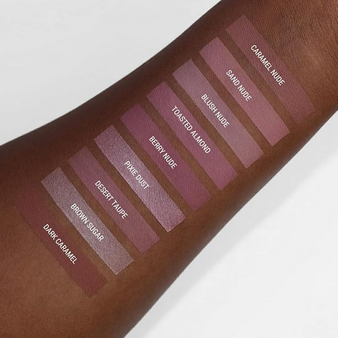 Aromi Brown Sugar Metallic Liquid Lipstick | Light Nude, Taupe Shade