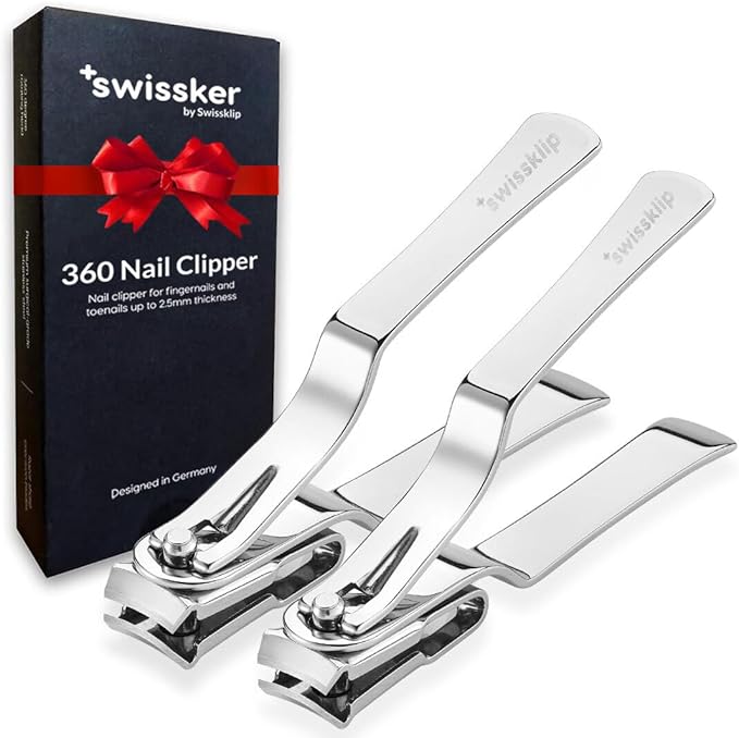 Swissker by Swissklip Nail Clippers for Men & Women – 360 Rotating