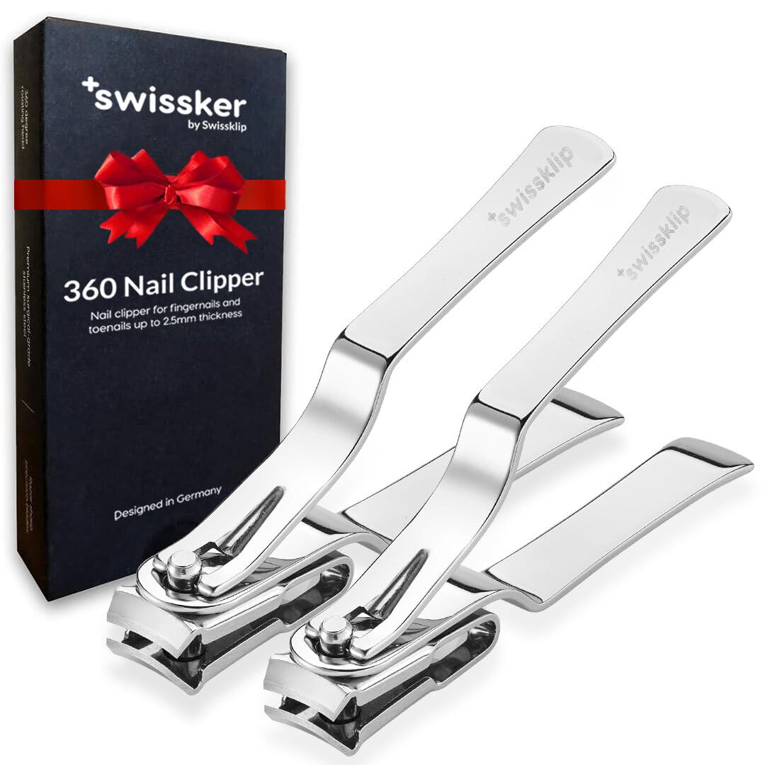 Swissker by Swissklip Nail Clippers for Men & Women – 360 Rotating