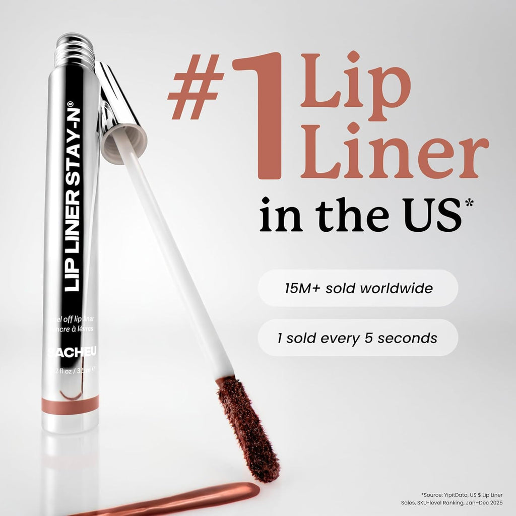 Sacheu Lip Liner STAY-N Peel Off Lip Stain Set, Deep Bundle, 3-Pack