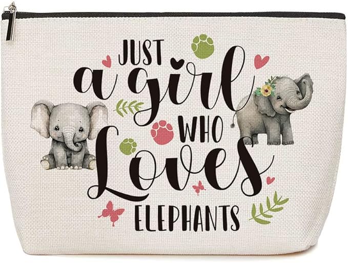 Elephant Makeup Bag Funny Animal Cosmetic Bag Elephant Gifts for Girls